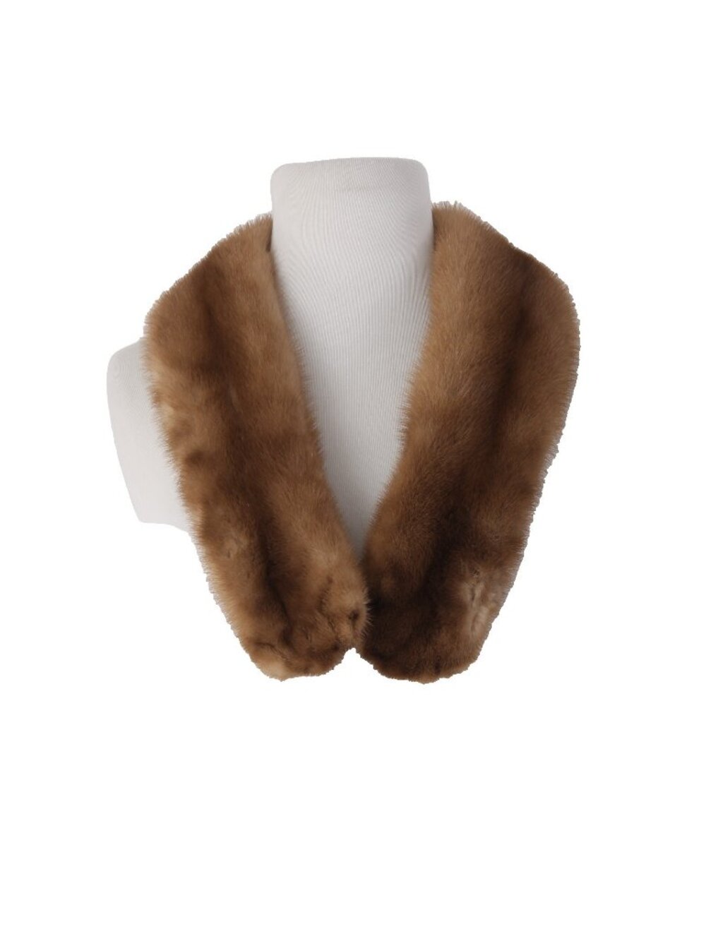 Mink Scarf Vintage Sz One Size Brown Autumn Haze Mink Fur 35" Clip On Scarf